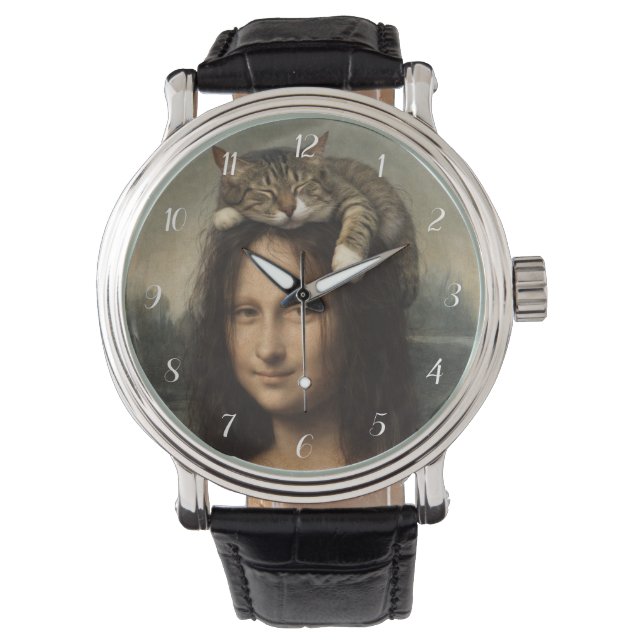 Mona Lisa With Sleeping Cat                        Watch (Front)
