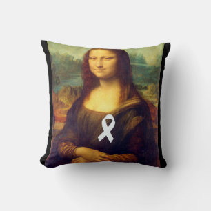 Mona Lisa With White Ribbon Cushion
