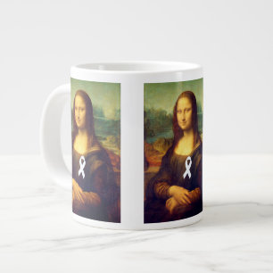 Mona Lisa With White Ribbon Large Coffee Mug