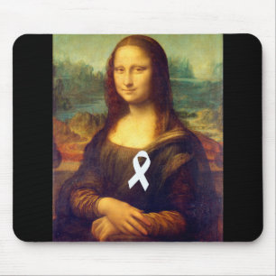 Mona Lisa With White Ribbon Mouse Pad
