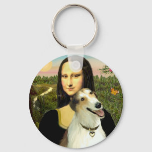 Mona Lisa's Borzoi Key Ring