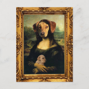 Mona Lisa's Dog - Golda Lisa - Famous Portrait Postcard