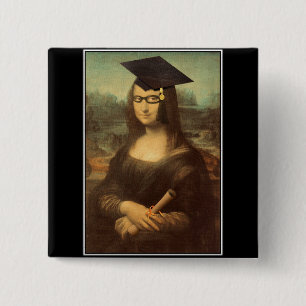 Mona Lisa's Graduation Day 15 Cm Square Badge