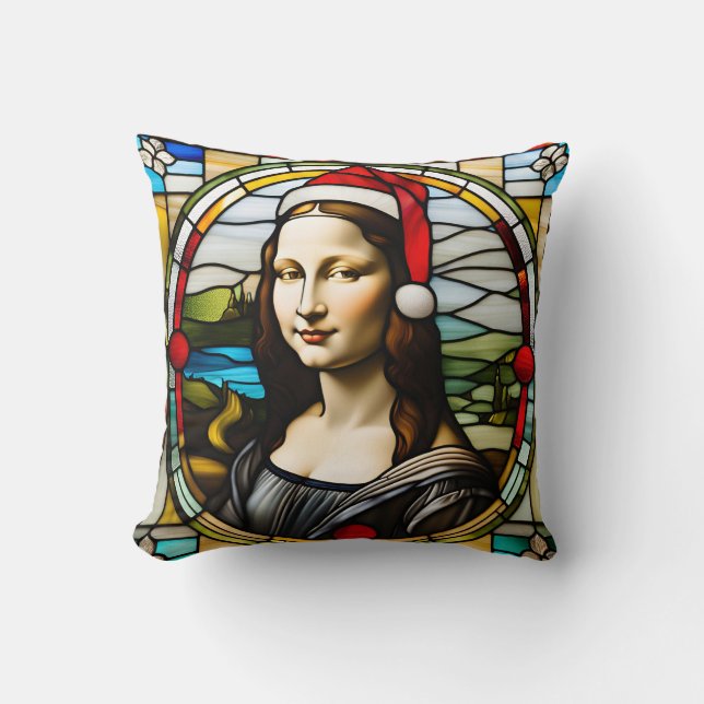 Mona Lisa's Merry Mischief - Christmas 2024 Cushion (Front)
