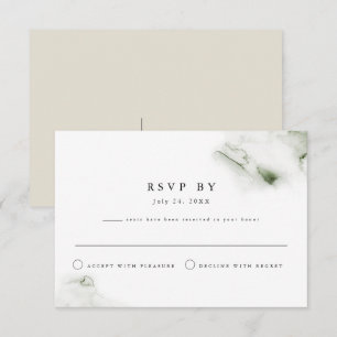 MONA Minimalist Green Watercolor Beach Themed RSVP Invitation