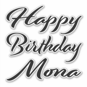 Mona name first name black Sticker birthday