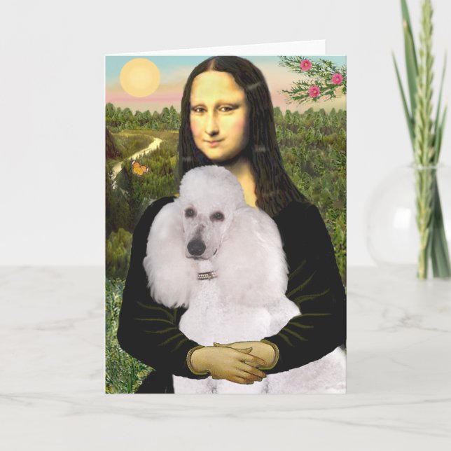 Mona-Pood-White-Standard Poodle Card (Front)