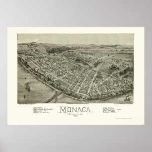 Monaca, PA Panoramic Map - 1900 Poster