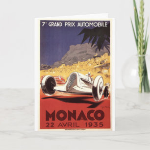 Monaco 1935 Grand Prix poster design Card