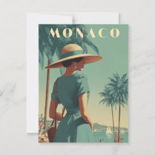 Monaco 50s fashion vintage postcard