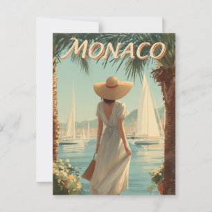 Monaco 50s vintage travel postcard