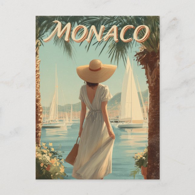 Monaco 50s vintage travel  postcard (Front)