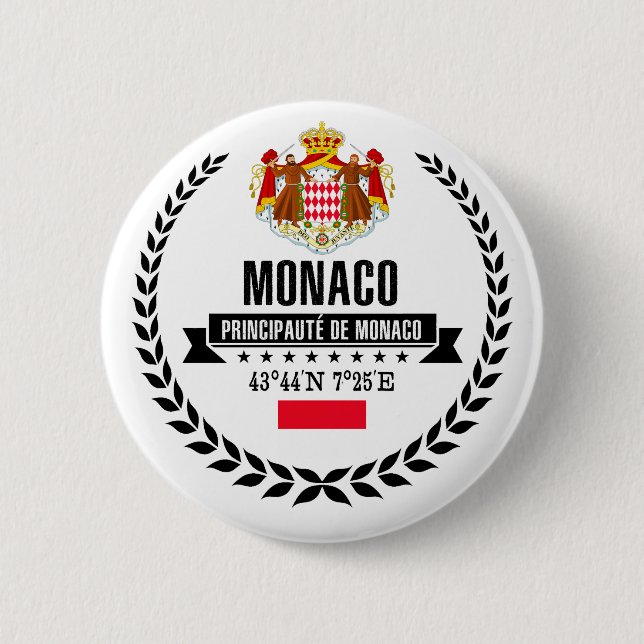 Monaco 6 Cm Round Badge (Front)