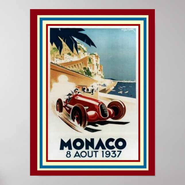 Monaco 8 Aout 1937 Poster 12 x 16 (Front)