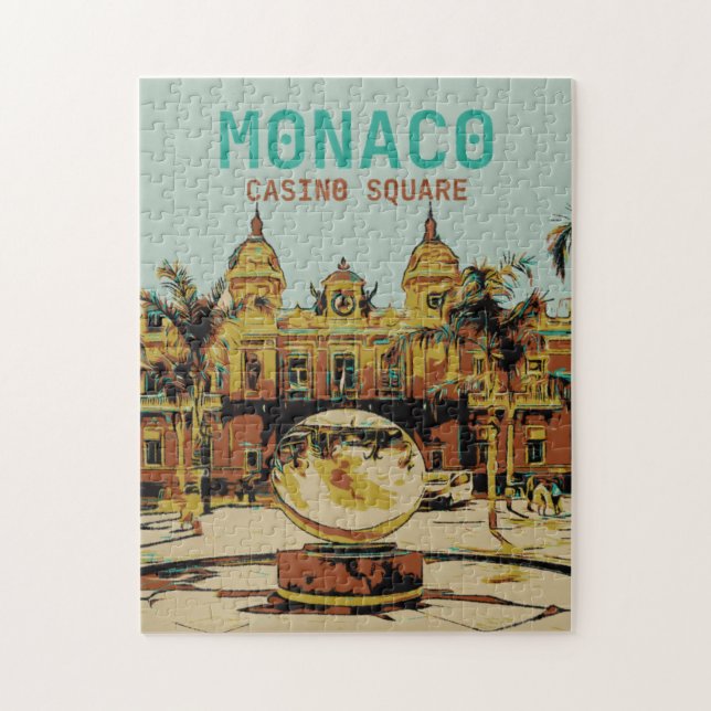 Monaco Casino Côte d'Azur illustration France Jigsaw Puzzle (Vertical)