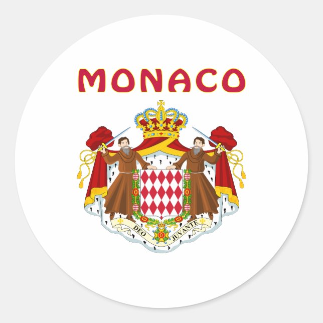 MONACO Coat Of Arms Classic Round Sticker (Front)