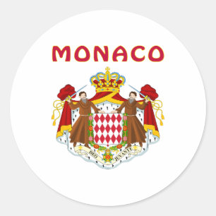 MONACO Coat Of Arms Classic Round Sticker