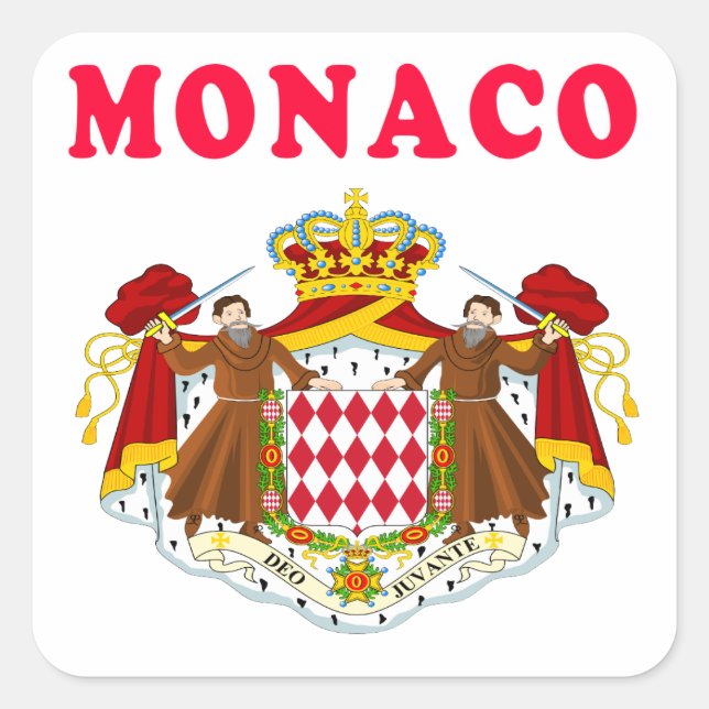 Monaco Coat Of Arms Designs Square Sticker (Front)