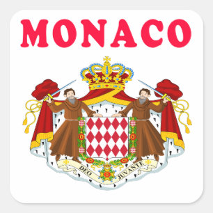 Monaco Coat Of Arms Designs Square Sticker