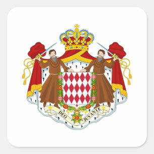 Monaco Coat of Arms Square Sticker