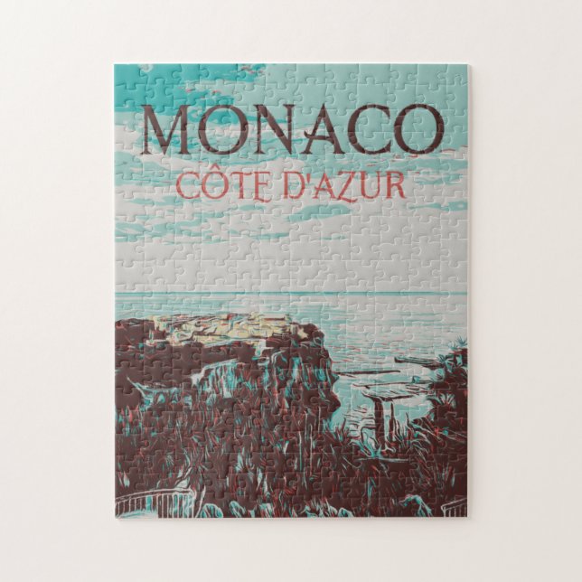Monaco Côte d'Azur illustration France Jigsaw Puzzle (Vertical)