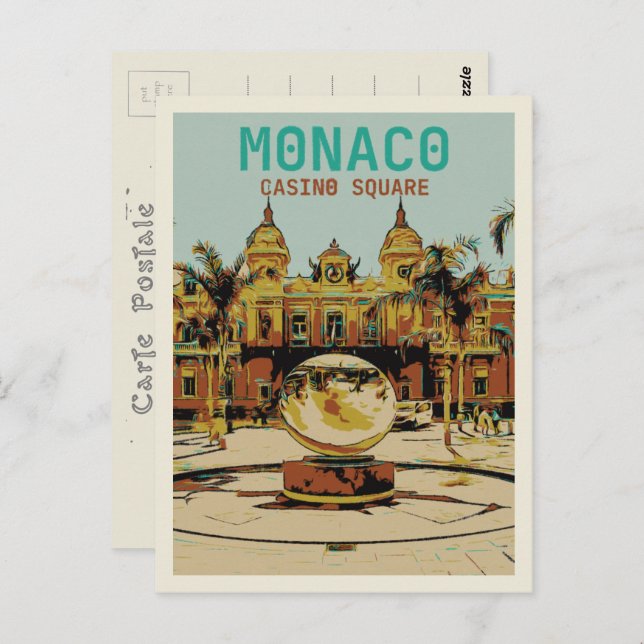 Monaco Cote d'Azur, view of the Casino Postcard (Front/Back)