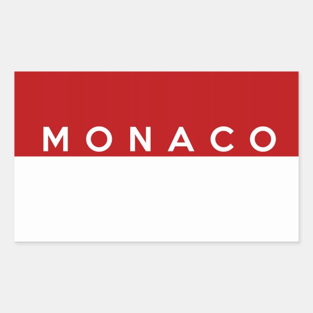 monaco country flag text name rectangular sticker (Front)