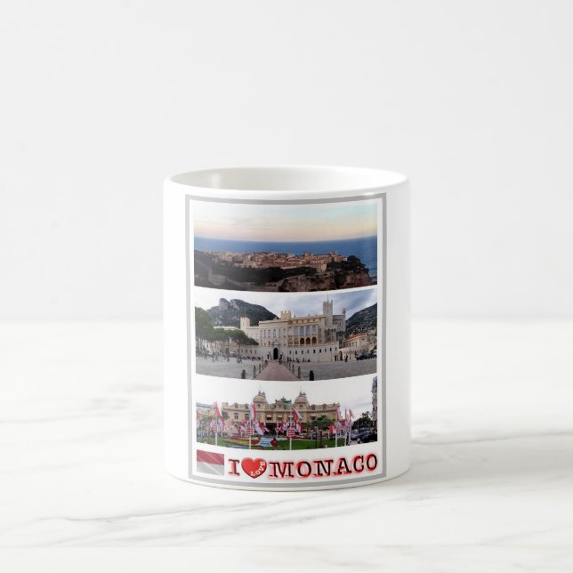 Monaco - Europe - I Love - Coffee Mug (Center)