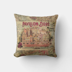 Monaco Fancy Vintage French Riviera France Cushion