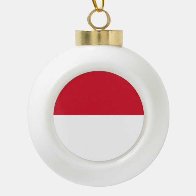 Monaco Flag Ceramic Ball Christmas Ornament (Front)