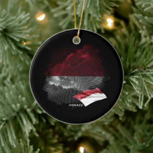 Monaco flag ceramic ornament