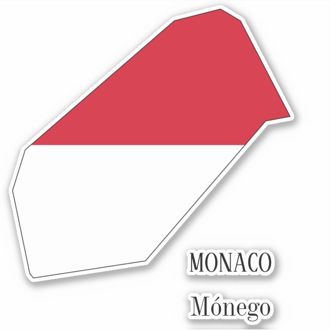 Monaco Flag Charming Patriotic Map (Front)