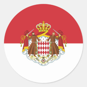 Monaco Flag Classic Round Sticker
