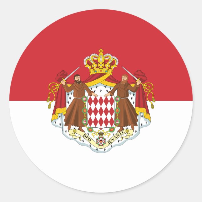 Monaco Flag Classic Round Sticker (Front)