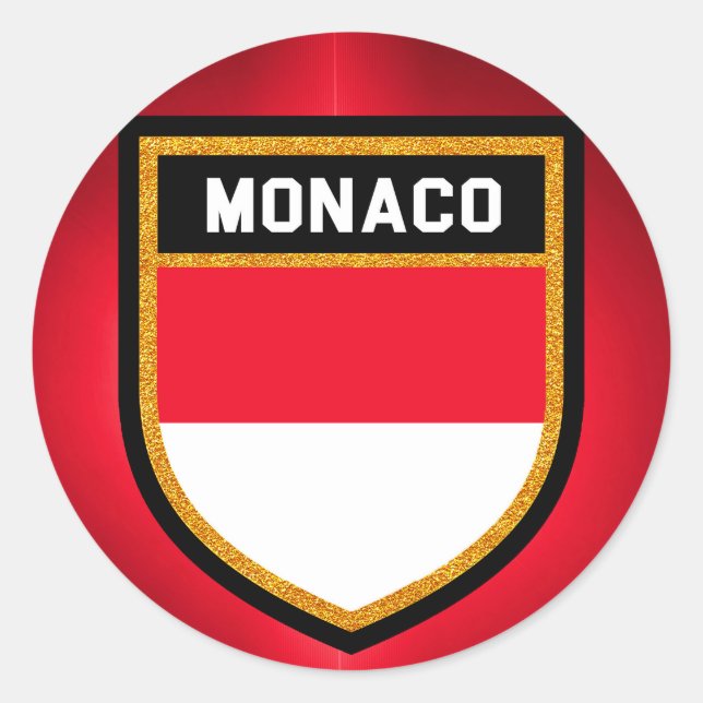 Monaco Flag Classic Round Sticker (Front)