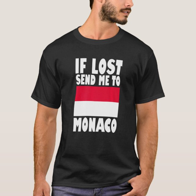 Monaco Flag Design  If lost send me to Monaco Prem T-Shirt (Front)