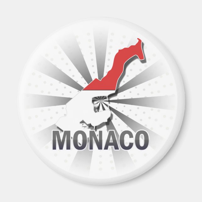 Monaco Flag Map 2.0 Magnet (Front)