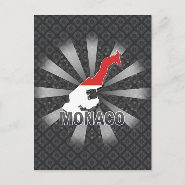Monaco Flag Map 2.0 Postcard (Front)