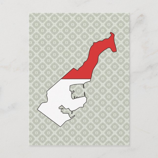 Monaco Flag Map full size Postcard (Front)