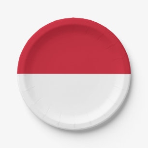 Monaco Flag Paper Plate
