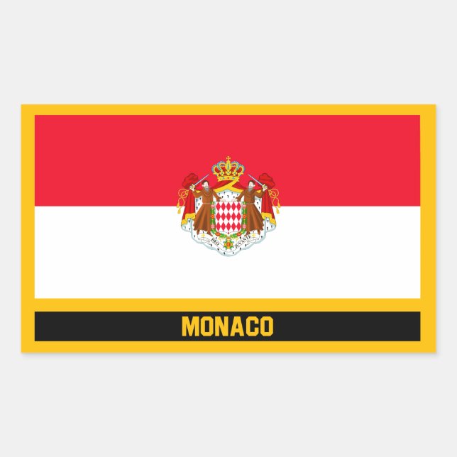 Monaco Flag Rectangular Sticker (Front)