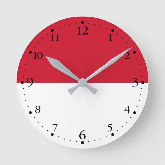 Monaco Flag Round Clock (Front)