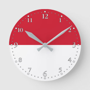 Monaco Flag Round Clock