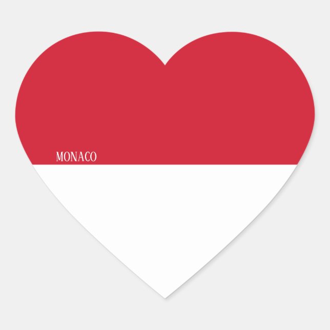 Monaco Flag Splendid Patriotic Heart Sticker (Front)