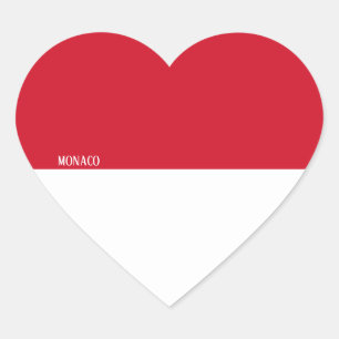 Monaco Flag Splendid Patriotic Heart Sticker