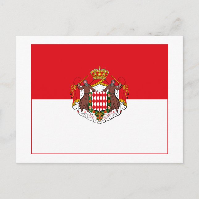 Monaco Flag w COA (light) Postcard (Front)