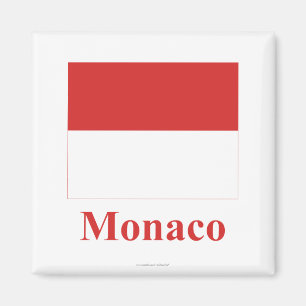 Monaco Flag with Name Magnet