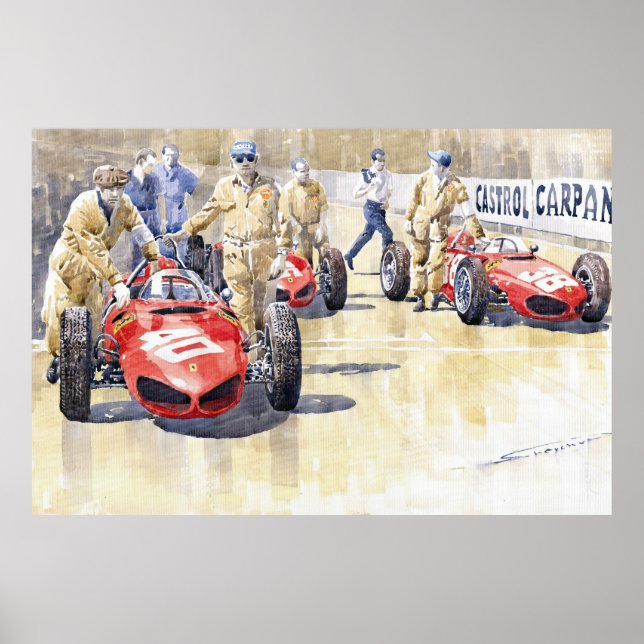 Monaco GP 1961 Ferrari 156 Sharknose Poster (Front)