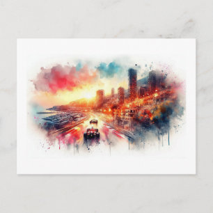Monaco Grand Prix Sunset, Postcard