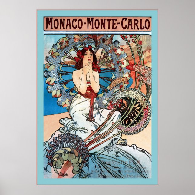 Monaco ~ Monte-Carlo ~ Alphonse Mucha Poster (Front)